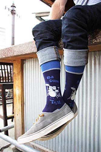 Foot Traffic, Men's Music-Themed Socks, Drum Set (Shoe Sizes 7-12) #TOP4