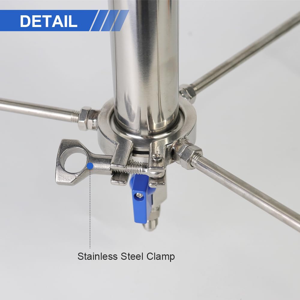 45G Vakuumkammer-Kit aus Edelstahl Closed Loop Extractor Stainless Steel Vacuum Tube Kit with Tripod for Plant Purification and Extraction, Laboratory Extraction Tanks