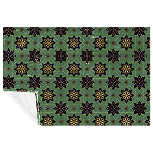 Plaid lit et canapé chaud vert doux couverture de plage vintage