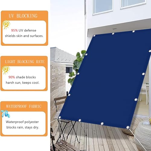 Voile d'ombrage imperméable rectangulaire bleu foncé filet d'ombrage résistant