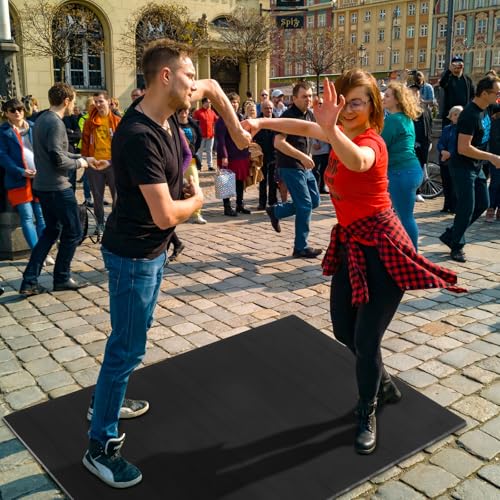 Drydiet Tap Dance Board 3.22 x 4 ft Portable Dance Floor Mat for Home Practice 8mm Thick Solid Bamboo with Clear Sound Large Heavy Duty Flooring Professional Exercise(Black,Solid Color) by Drydiet - Image 7