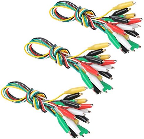 30PCS Crocodile Clips Electrical Test Leads with Alligator Clips Double-end Jumper Cables Crocodile Clip Test Wires Electrical Crocodile Clips Leads Circuit Connection/Experiment, 21 inches 5 Colors