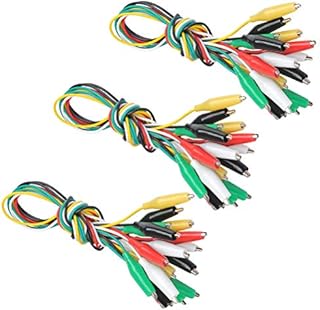 30PCS Crocodile Clips Electrical Test Leads with Alligator Clips Double-end Jumper Cables Crocodile Clip Test Wires Electrical Crocodile Clips Leads Circuit Connection/Experiment, 21 inches 5 Colors