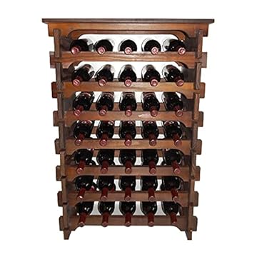 Adega Vinho Madeira 35 Garrafas Tipo Mesinha Cor Imbuia C05 Cevey Adegas e Artesanatos