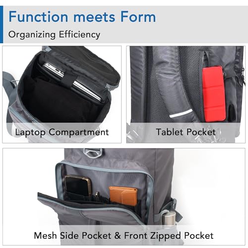 Image of Hexagon Laptop Backpack for Men Laptop Bag 15.6 inch 2-in-1 Rucksack & Duffle Bag with Shoe Compartment Versatile Travel Backpack for Gym, Work, and Weekends Bags for Men 45L