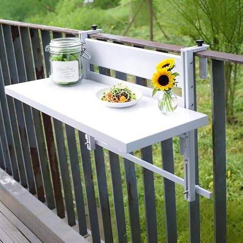 Table de balcon murale pliable pour un café matinal au soleil