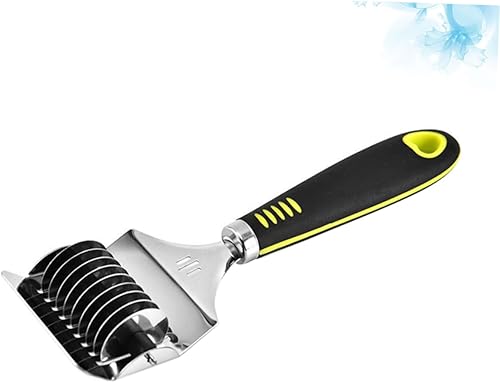 Miniatura 3 de Housoutil Máquina manual de pasta italiana Galletas italianas Enrejado Rodillo de pastelería Enrejado Rodillo cortador de corteza de pastel Cortador