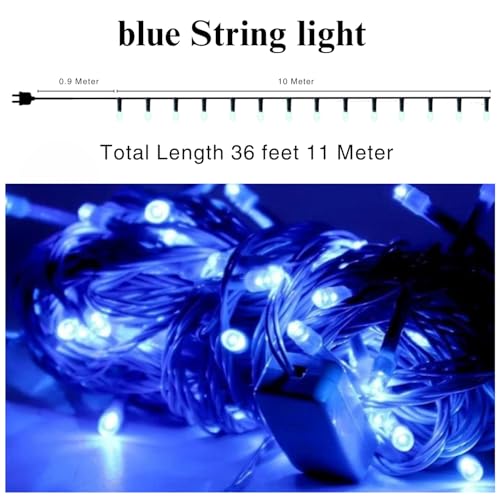 Image of One94Store LED Pixel Series String Light, 36 Feet Long 360 Degree LED Bulb Light Series Copper Led Pixel String Light for Home Diwali, Christmas Decoration (Pack of 5, Blue)