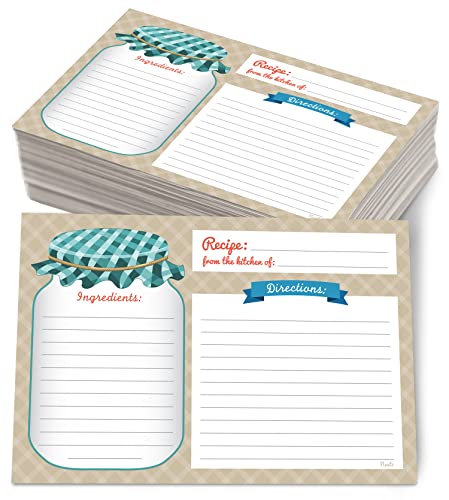 Cartes de recettes Mason Jar Neatz lot de 50 idéal pour cadeau mariage
