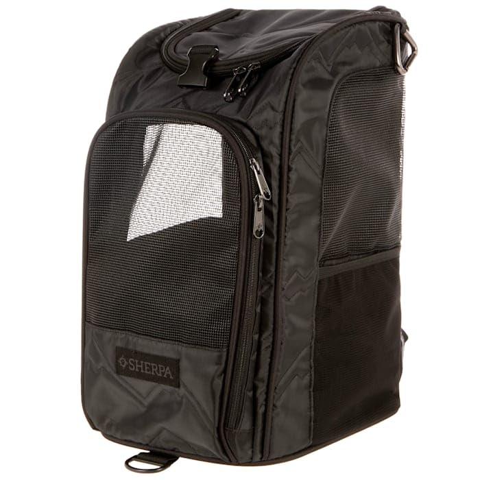 Sherpa Deluxe Guaranteed On Board Convertible Pet Carrier & Backpack, Black, Medium