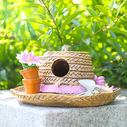 Yinns Birdhouse Hanging Bird Houses For Outside, Wild Bird House, Decorative Straw Hat Bird House For Home Garden Decor #TOP5