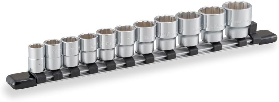 TONE Socket Set 12-Point with Socket Holder (Inch Size) HDB311 3/8" Inch Drive 11-Piece