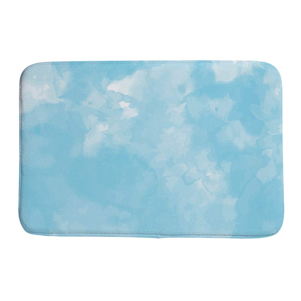 Tapis de bain dégradé bleu ciel pour une ambiance bord de mer