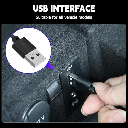 Luces LED coche interior con puerto USB y luz rosa universal 2