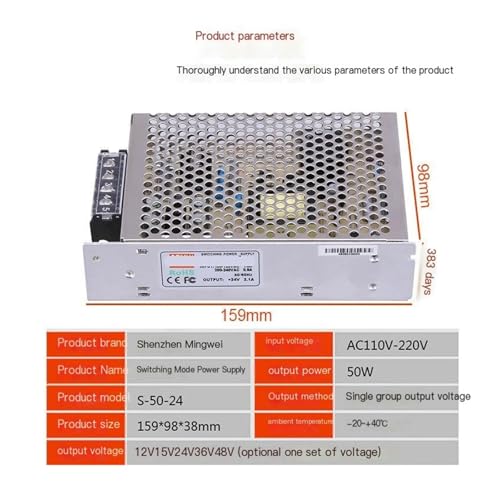 Alimentation à découpage haute précision AC 220 à DC 24V50W pour boîtier - 3