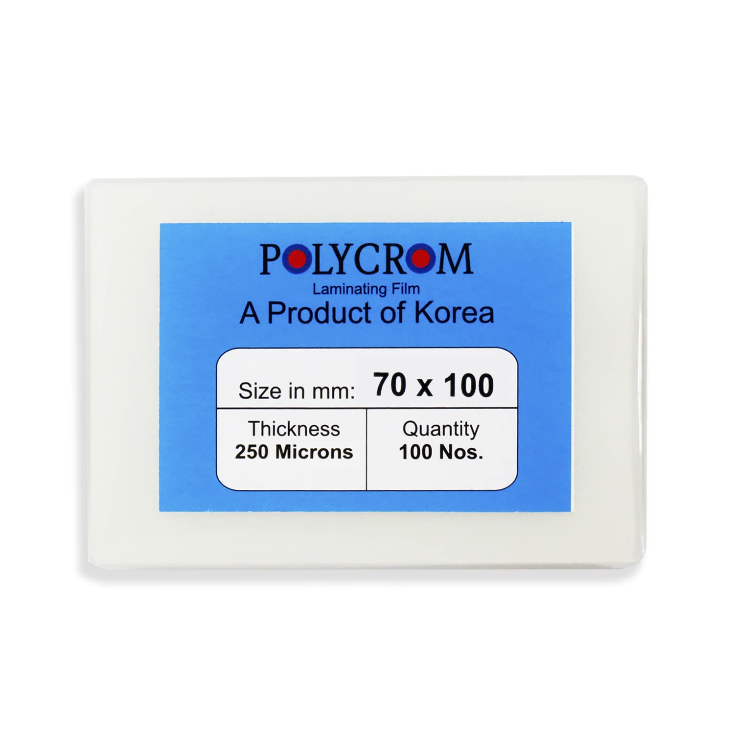 Polycrom 250 Microns Korean (Id Card Size 70mm X 100mm) Lamination Pouch Clear Glossy Thermal Transparent Waterproof (Home&Office):Driving License (200)