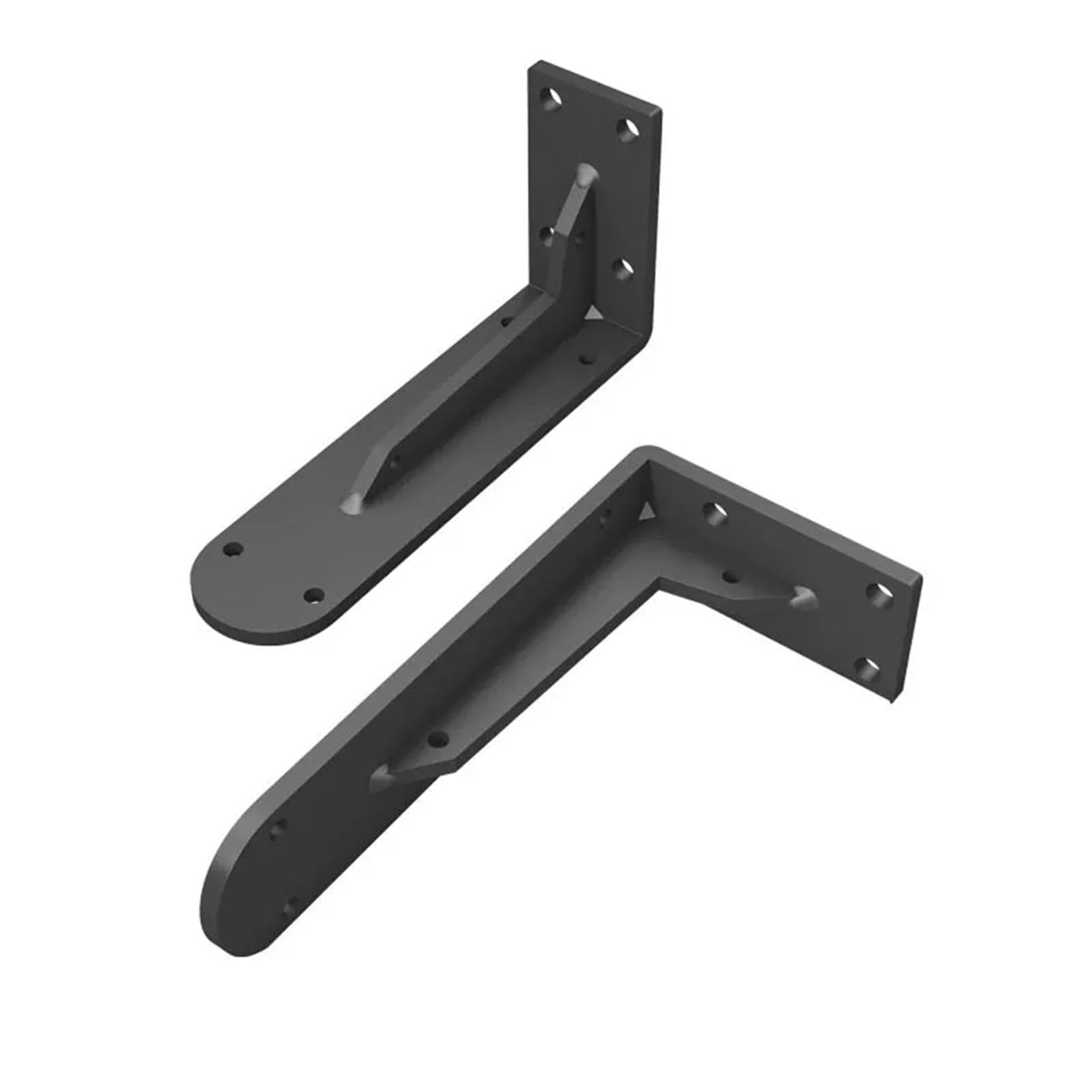 2 Piezas Escuadras para Estanterias de Alta Resistencia,Escuadras Metalicas Soportes para Estantes Pesados de Pared,Soportes para Estanterías Flotantes,Con Tornillos (60cm x 25cm,Negro)
