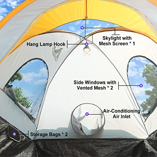 Wolfstorm Truck Bed Tent For 5.5’-5.8’ Pickup Portable Truck Tent Fit For Chevy Dodge Ford Gmc Nissan Toyota Pu2000Mm Double Layer Waterproof Pickup Tent W/Skylight For 2-3 Person (Gray&Orange) #TOP2