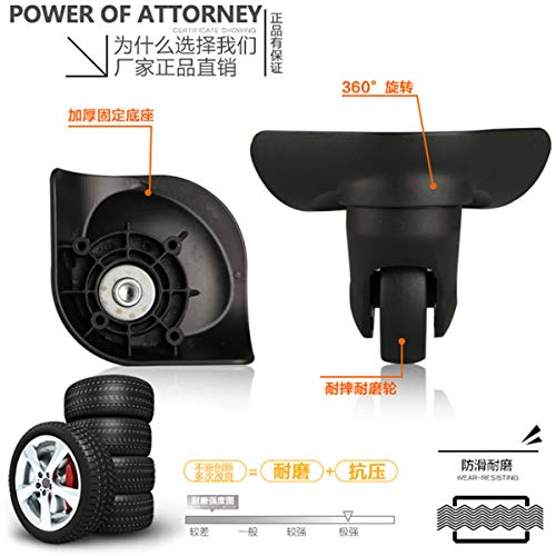 Luggage Wheel,Luggage Suitcase Wheels, 360 Degree Swivel Luggage Mute Wheel Suitcase Replacement Repair Wheels Parts Spinner (W187#)3