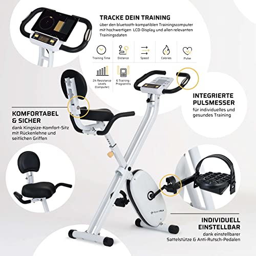 SportPlus Heimtrainer klappbar für zuhause, optional mit App Steuerung, Rückenlehne,Pulsmessung, manuelle oder… – Bild 4