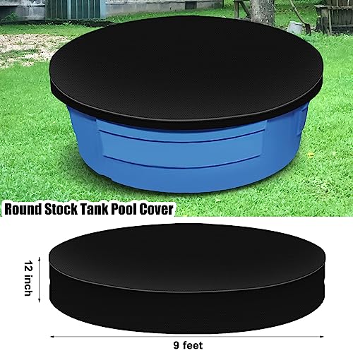 9Feet Plastic Round Stock Tank Pool Cover, Waterproof Stock Tank Pool Liner Oxford Cloth Pool Cover Protector Stock Tank Pool Accessories,9ft x 12 inch by TOYMIS - Image 2