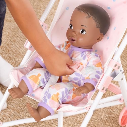 Poussette légère de poupée anti-chute avec sangles et châssis pliable