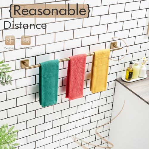 Image of KOKOSIRI Bathroom Towel Bar 32'' Towel Holder for Bath Kitchen Cabinet Towel Rails 32 Inch Champagne Bronze Stainless Steel B4005CPG-L32