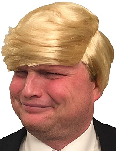 2 pc. Donald Trump Wig: Donald Trump Wigs for Adults and Kids, Kid's Trump Costume Wig, Donald Trump Wig for Men and Boys, Trump Hair Wig, Donald Trump Halloween Costume for Kids (yellow-blonde)