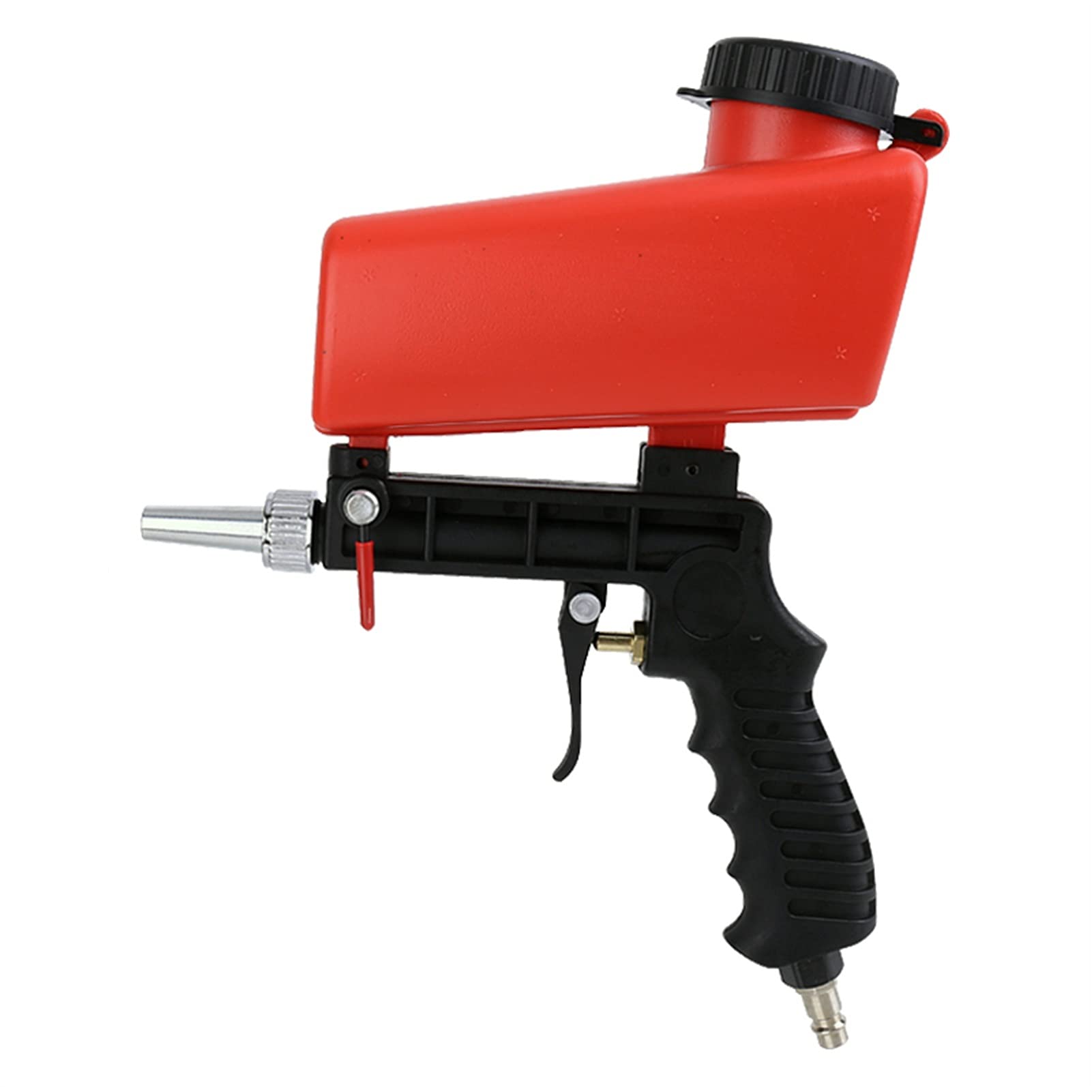 Sandblasting Pistols Spray Gun Portable Pneumatic Sandblasting Gun Air Blasting Machine 90psi Pneumatic Tool Adjustable Sandblaster Derusting (Color : Red)