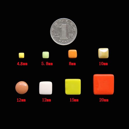 Miniatura 2 de Mosaicos de cristal de jade de 0.2 x 0.2 in, vidrieras, colores surtidos y formas cuadradas, 640 piezas, 3.53 oz (negro)