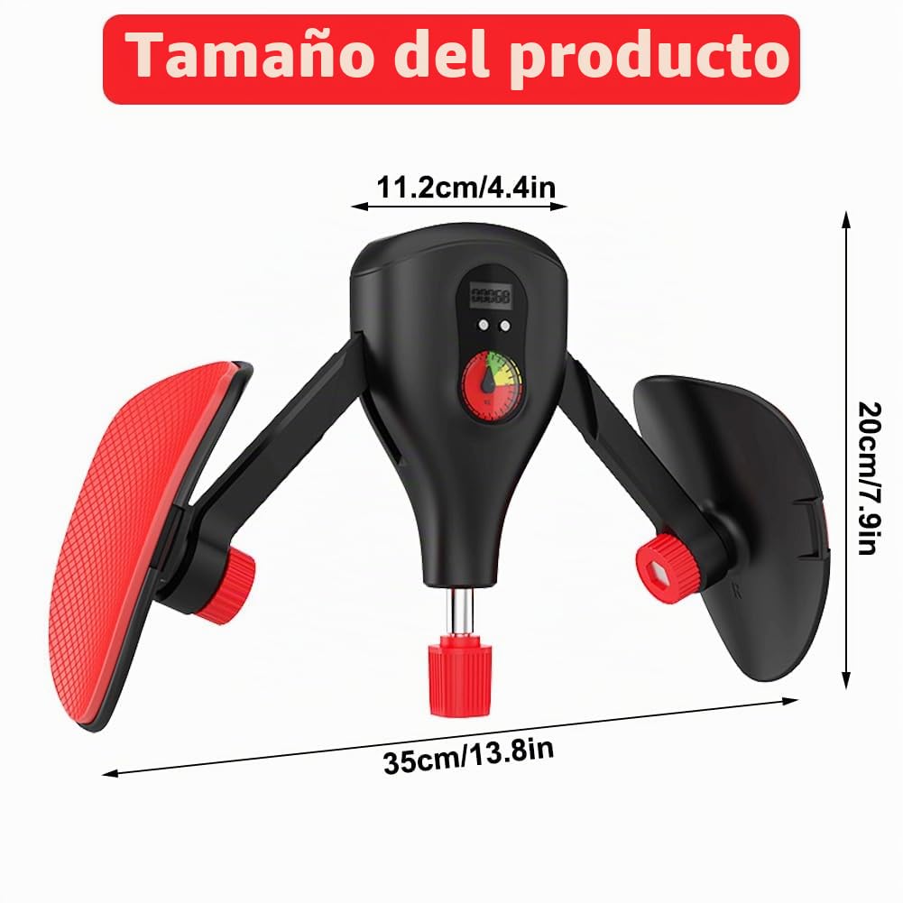 Entrenador de muslos, de 5 a 35 kg, para el suelo pélvico, multifunción, con conteo inteligente, entrenamiento del suelo pélvico en casa para mujeres y hombres, entrenamiento de cadera (negro rojo)