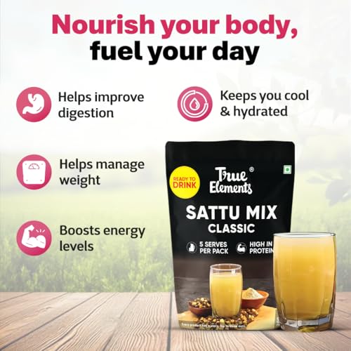 Image of True Elements Sattu Mix Classic (40gm*Pack of 5) - 200gm
