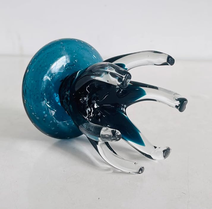 Figurita de Seta de Pulpo de Vidrio Hecha a Mano pisapapeles de Cristal soplado Regalo para decoración del hogar de Navidad Adorno de Mesa