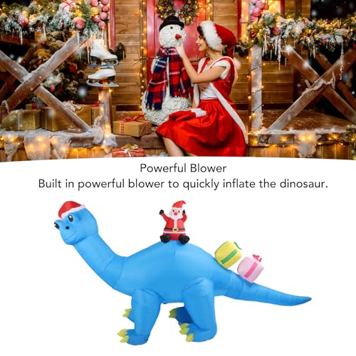 Décoration Noël dinosaure gonflable fermeture éclair pour dégonflage facile - 4