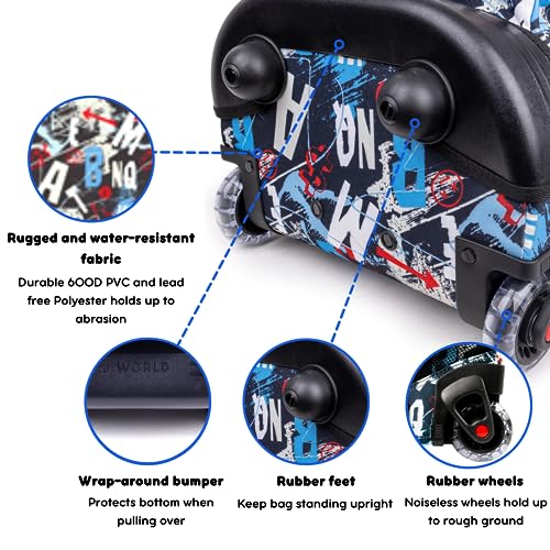J World New York Sunny Rolling Backpack for Kids and Adults, Graffiti, 17 X 11.5X 5.5" (H X W X D)"4