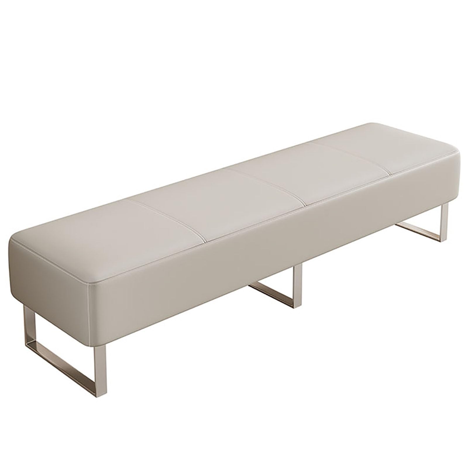 GTHTUHFD Waiting Room Bench - Leather Upholstered Guest Chair For Reception, Conference, Lobby, Beauty Salon, Barbershop, Airport, Bank Hall,Beige-180x40x40cm/71x16x16i