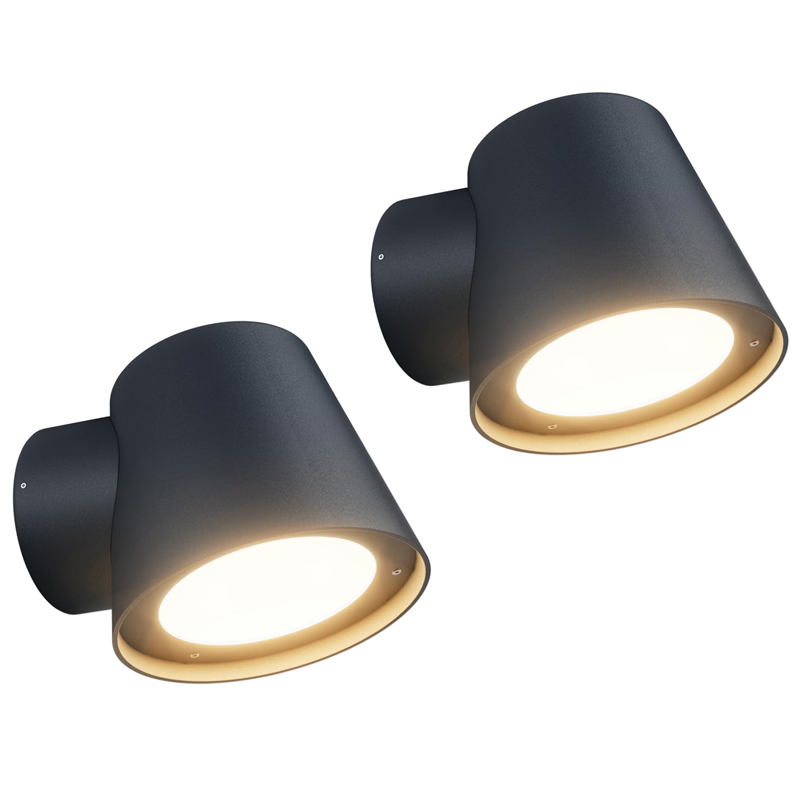 Klighten 2 Pezzi Lampada da Parete GU10 Esterni/Interni, Moderna Applique da Esterno, IP65 Luci da parete in Alluminio+PC, per Giardino Balcone Ingressi, Lampadina non Inclusa, Antracite