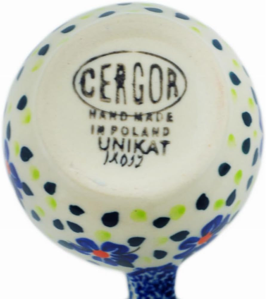 Polmedia Polish Pottery Creamer UNIKAT - Hope Flowes Pattern Handmade in Boleslawiec Poland + Certificate of Authenticity