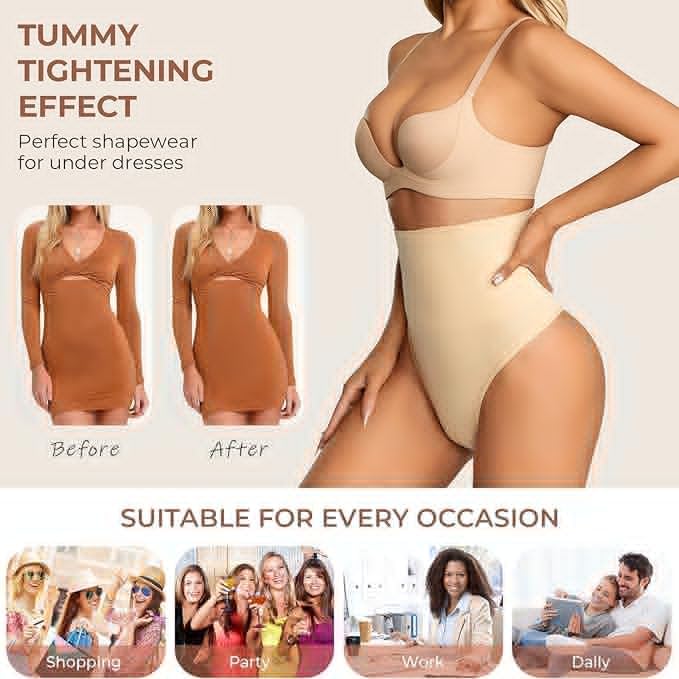 Image of Dulchany Thong Shapewear Tummy Control Underwear for Women Seamless Body Shaper Panties