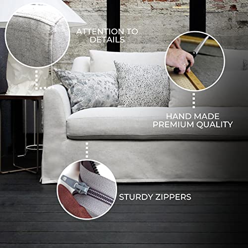 Comfortly | Cover For Farlov 2-Seat Sofa, Replacement Slipcover, Heavy Duty 6 Pcs Cover, Pets And Stain Proof Durable Nano-Tech Fabric, Easy To Clean & Replace (Cashmere Blends - Beige) #TOP5