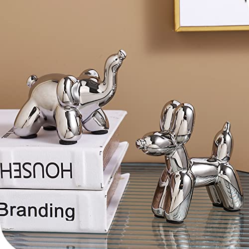 Ceierph Silver Dog Statue Figurine, Small Home Decor Animal Sculpture Accent For Shelves And Table, Gift For Birthday Wedding Christmas Valentine #TOP2