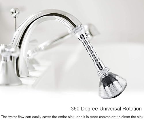 Miniatura 6 de TOPINCN Grifo de cocina desplegable de arco alto con aireador de ahorro de agua, giratorio de 360 grados, grifo dúplex, resistente a manchas, acero