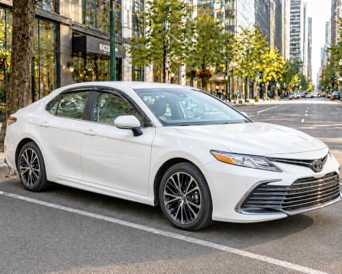 Image of 2018-2024 Tape-On Rain Guards for Toyota Camry Side Window Visor Deflectors, XV70 L LE SE XLE XSE Hybrid, Durable Tinted Vent Shades 2019 2020 2021 2022 2023