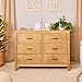 Davinci Charlie 6-Drawer Baby Dresser - Wooden Double Chest of Drawers for Kids, Boys and Girls - Multi-Purpose Storage Dresser for Bedroom, Nursery, Living Room & Hallway, Easy to Assemble - Honey