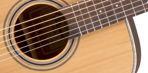 Close-up of the soundhole and strings of the Takamine GD20-NS Acoustic Guitar