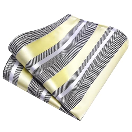 Image of GUSLESON Men's 5-pc Striped Tie Gift Set - Jacquard Necktie, Pocket Square, Cufflinks, Lapel Pin, Tie Clip - Wedding Formal Gifts