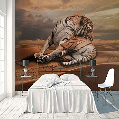 Fresque murale tigre 3D auto-adhésive grand format 400x280