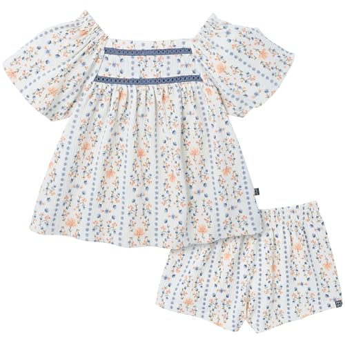 Image of Modern Moments by Gerber Baby Girls' 2-piece Gauze Top & Short Set