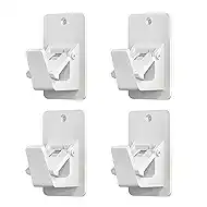 Universal Curtain Rod Holders, No Drill Curtain Rod Brackets, Self Adhesive Curtain Rod Brackets Up to 30 LB, Nail Free Curtain Rod Hooks for Bathroom, Bedroom, Livingroom, Kitchen (4PC, White)