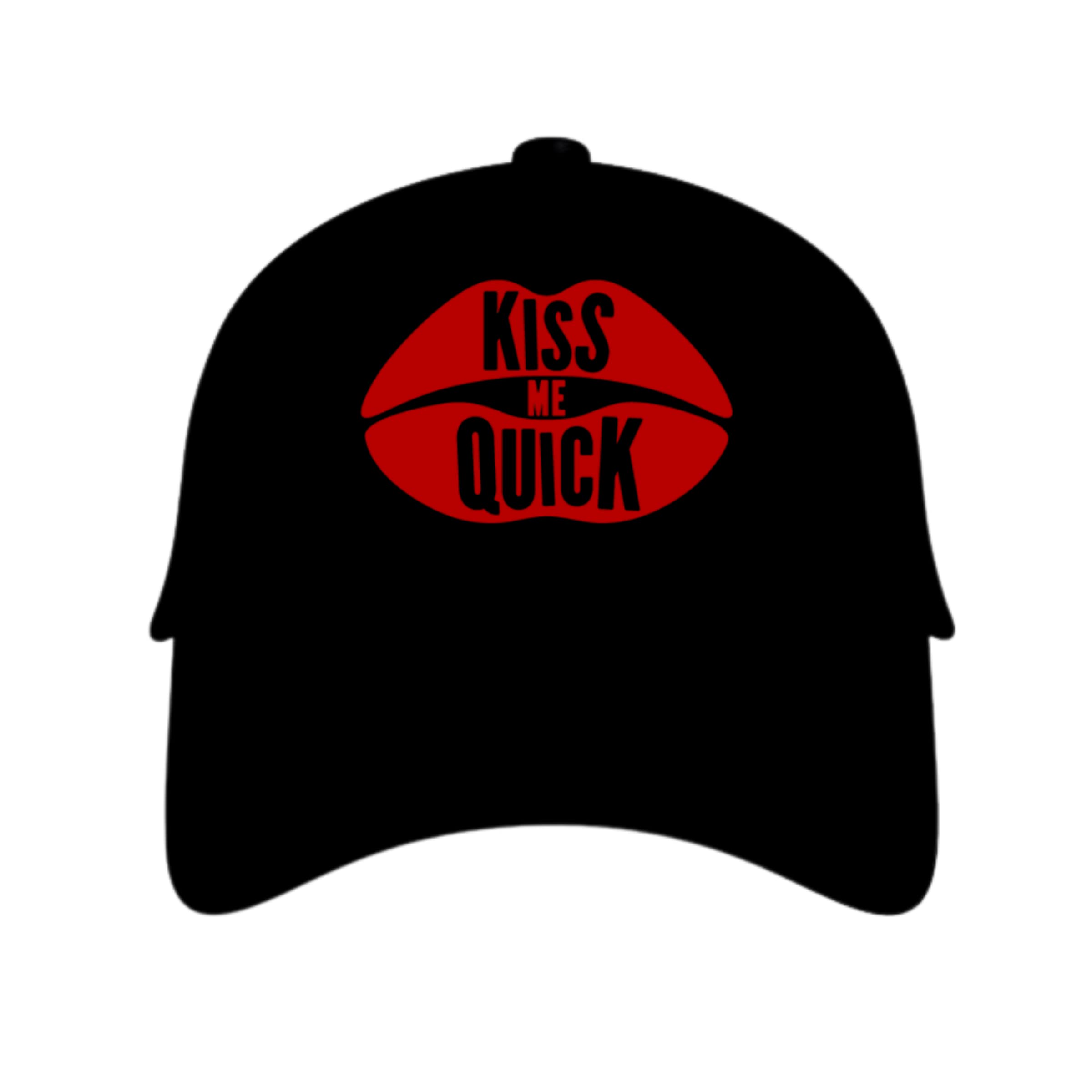 Fidra Kiss me Quick Cotton Baseball Cap. Fast UK Post Black